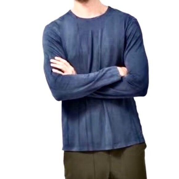 Lululemon Basic Blue Tie Dye Stripe Long Sleeve Shirt - Picture 1 of 5